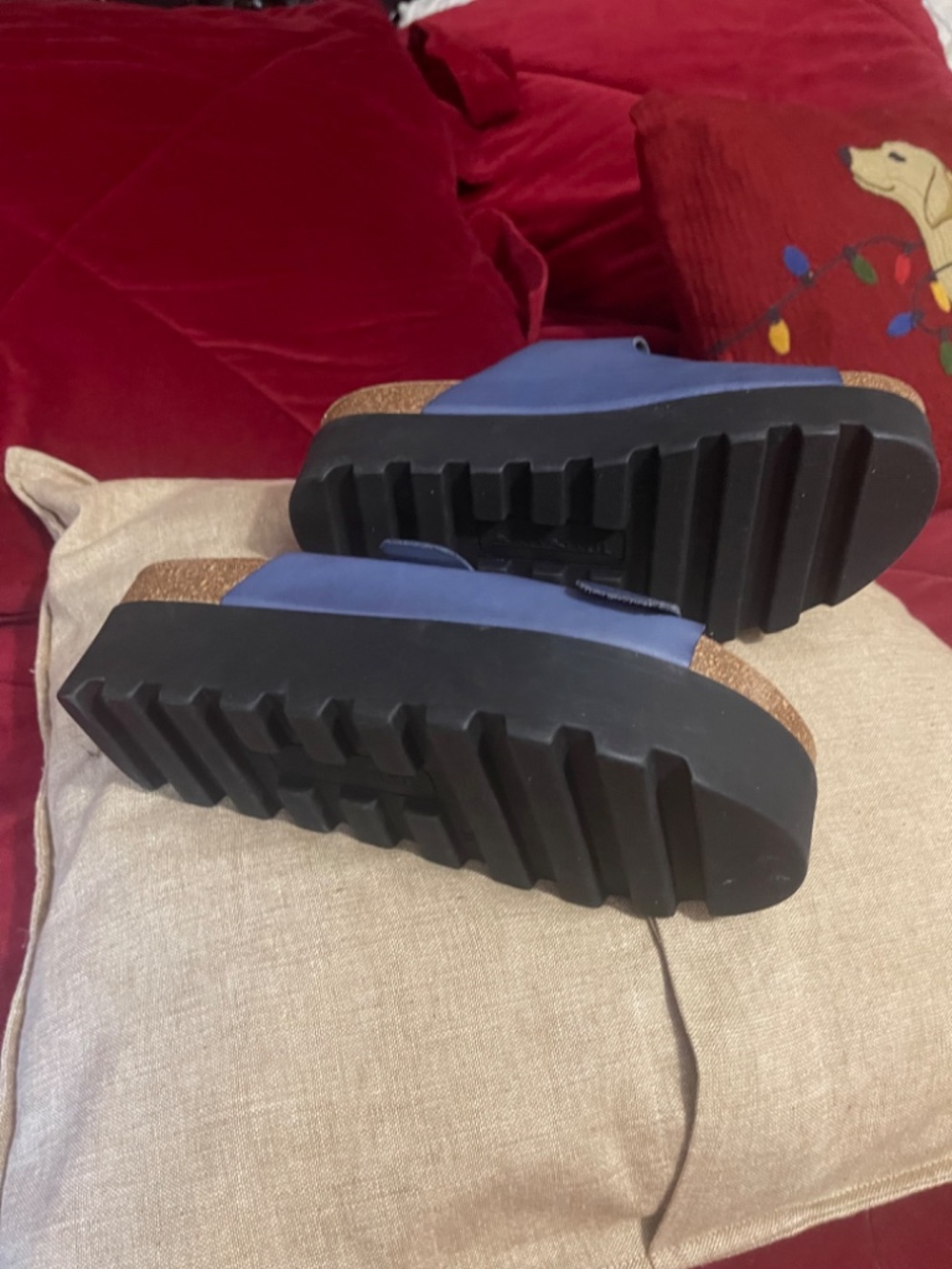Sixty seven Blue leather platform sandals - Picture 5 of 9